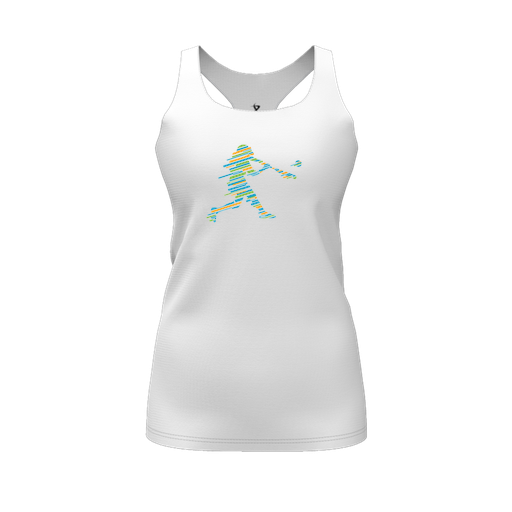 [FT0TRBWH-FYS-LOGO1] Decker Racerback Tank Top (Female Youth S, White, Logo 1)
