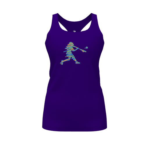 [FT0TRBPP-FYS-LOGO1] Decker Racerback Tank Top (Female Youth S, Purple, Logo 1)