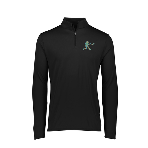 [FTLQFLBK-FAXS-LOGO1] Decker Women's Flex-Lite 1/4 Zip Shirt (Female Adult XS, Black, Logo 1)