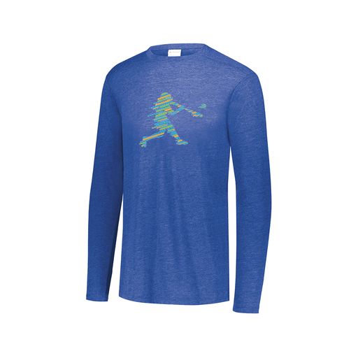 [FTLCUBRY-AXS-LOGO1] Decker Men's Tri-Blend T-Shirt - Long Sleeve (Adult XS, Royal, Logo 1)