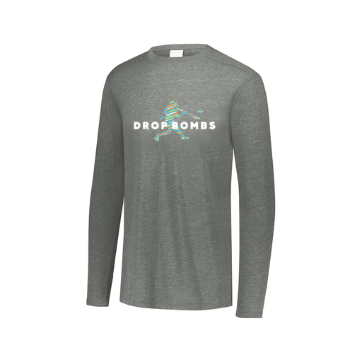 [FTLCUBGY-AXS-LOGO2] Decker Men's Tri-Blend T-Shirt - Long Sleeve (Adult XS, Gray, Logo 2)