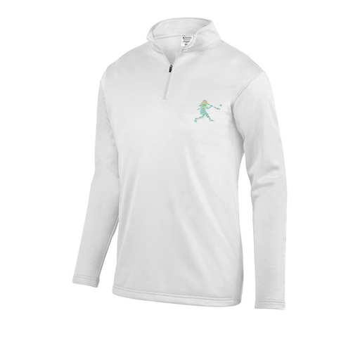[FOLQFFWH-AS-LOGO1] Decker Men's FlexFleece 1/4 Zip (Adult S, White, Logo 1)