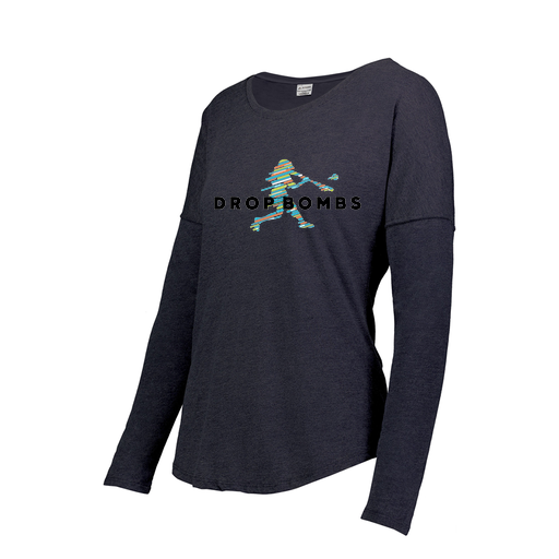 [FTLCUBNV-FAS-LOGO3] Decker Women's Tri-Blend T-Shirt - Long Sleeve (Female Adult S, Navy, Logo 3)